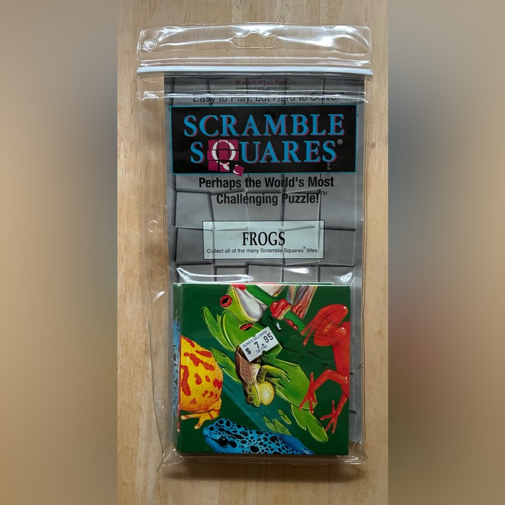 Vintage B Dazzle Scramble Squares Frogs Puzzle 9 Piece Critical Thinking Fun
